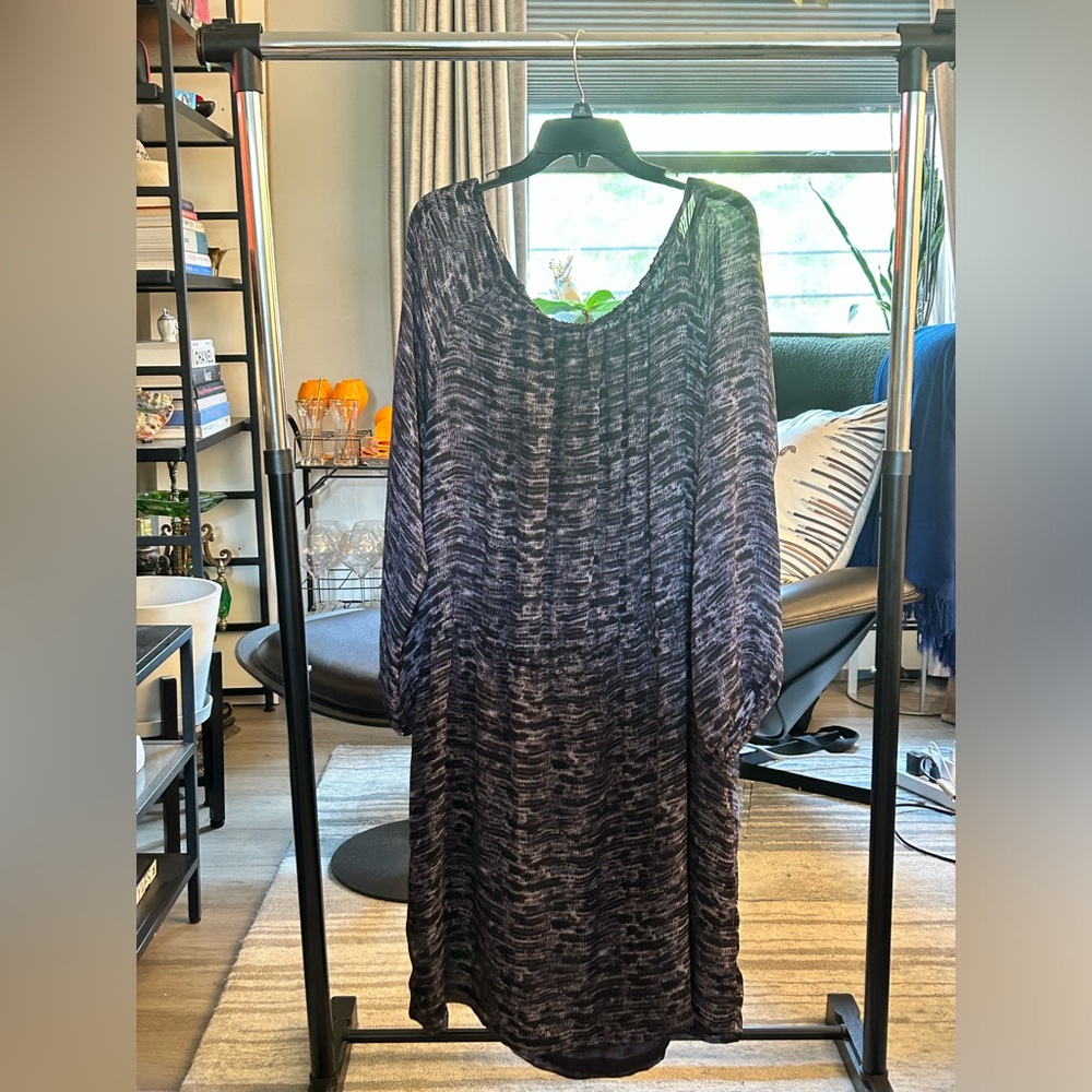 MICHAEL Michael Kors Reptile Print Smocked Purple Dress